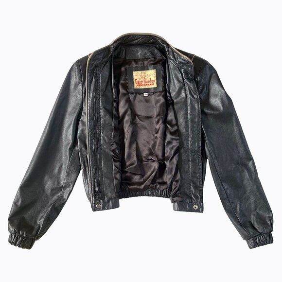 Vintage Gary Gordon Black Leather Jacket Sz XS/S Moto Y2K 90s Western Goth Biker - Picture 4 of 10